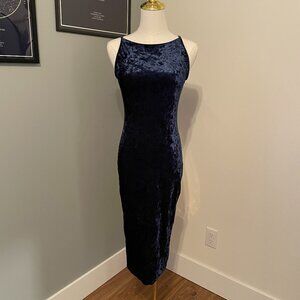 Blue Velvet Bodycon Dress